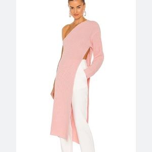 NWT Atoir Sweater Top One Shoulder Midi Mercury Knit in Pink